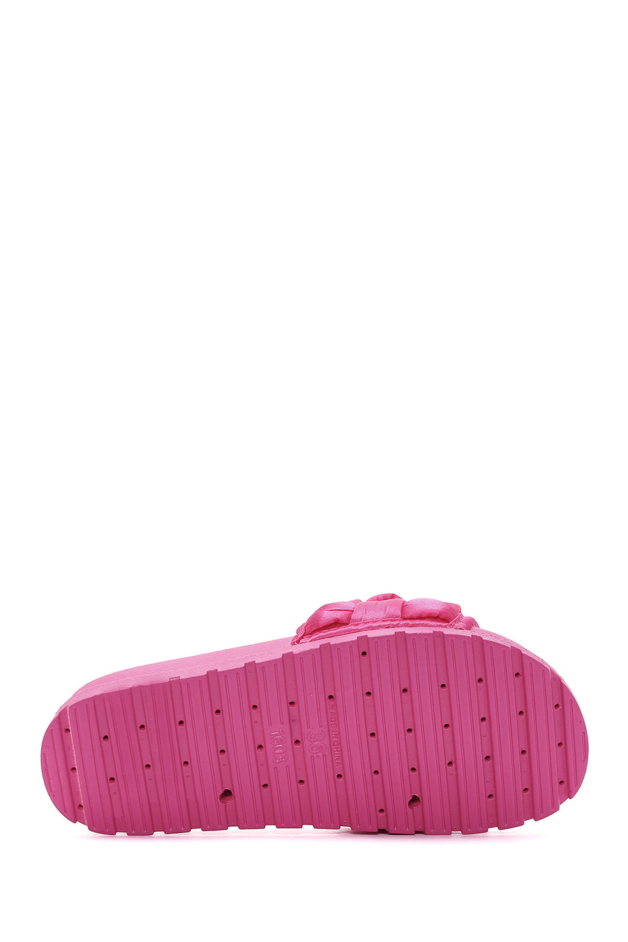 Women's Pink Thick-Soled Knitted Patterned Slippers