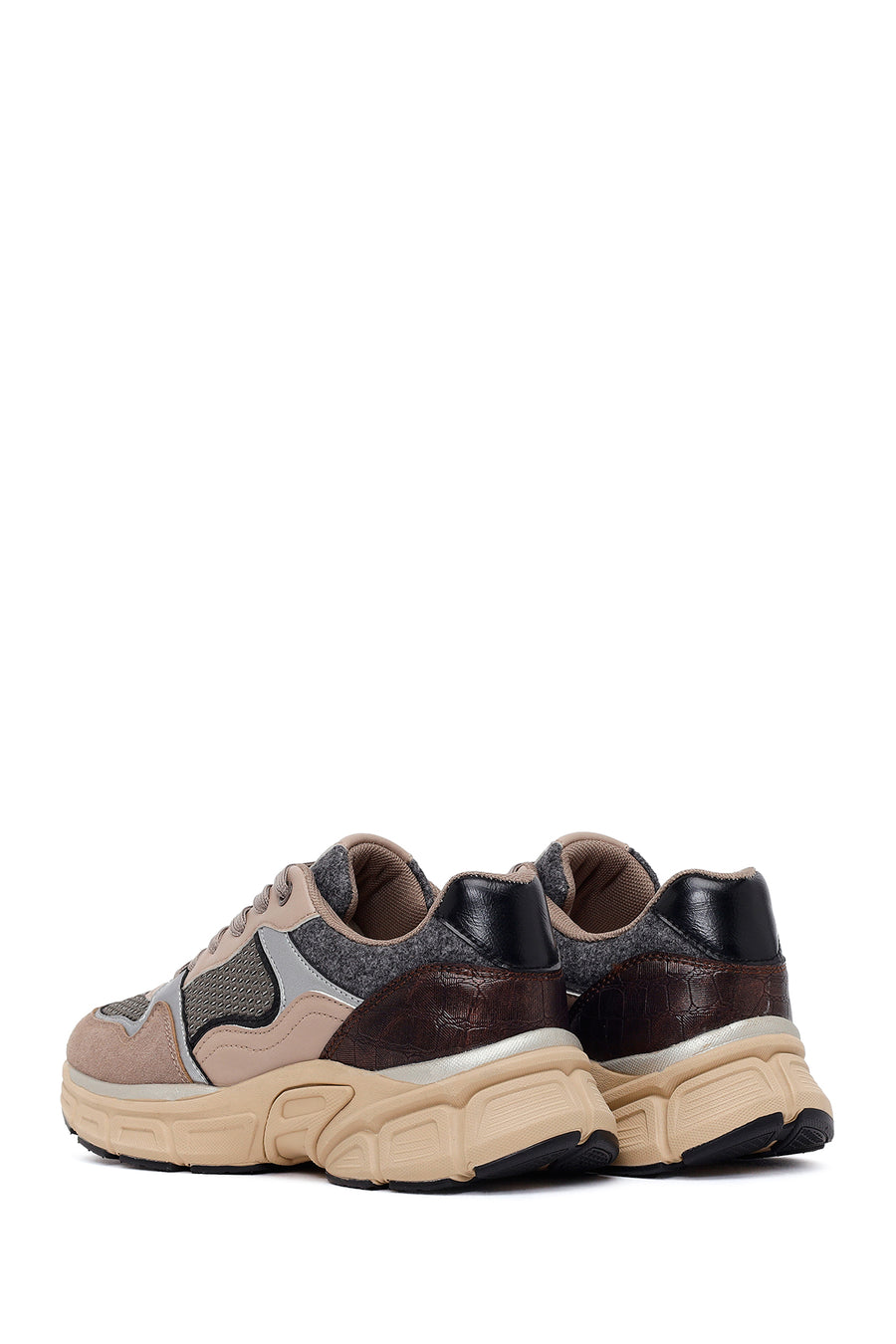 Woman Mink Lace-Up Chunky Sneaker