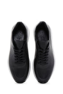 Men's Black Leather Printed Sneaker | Derimod