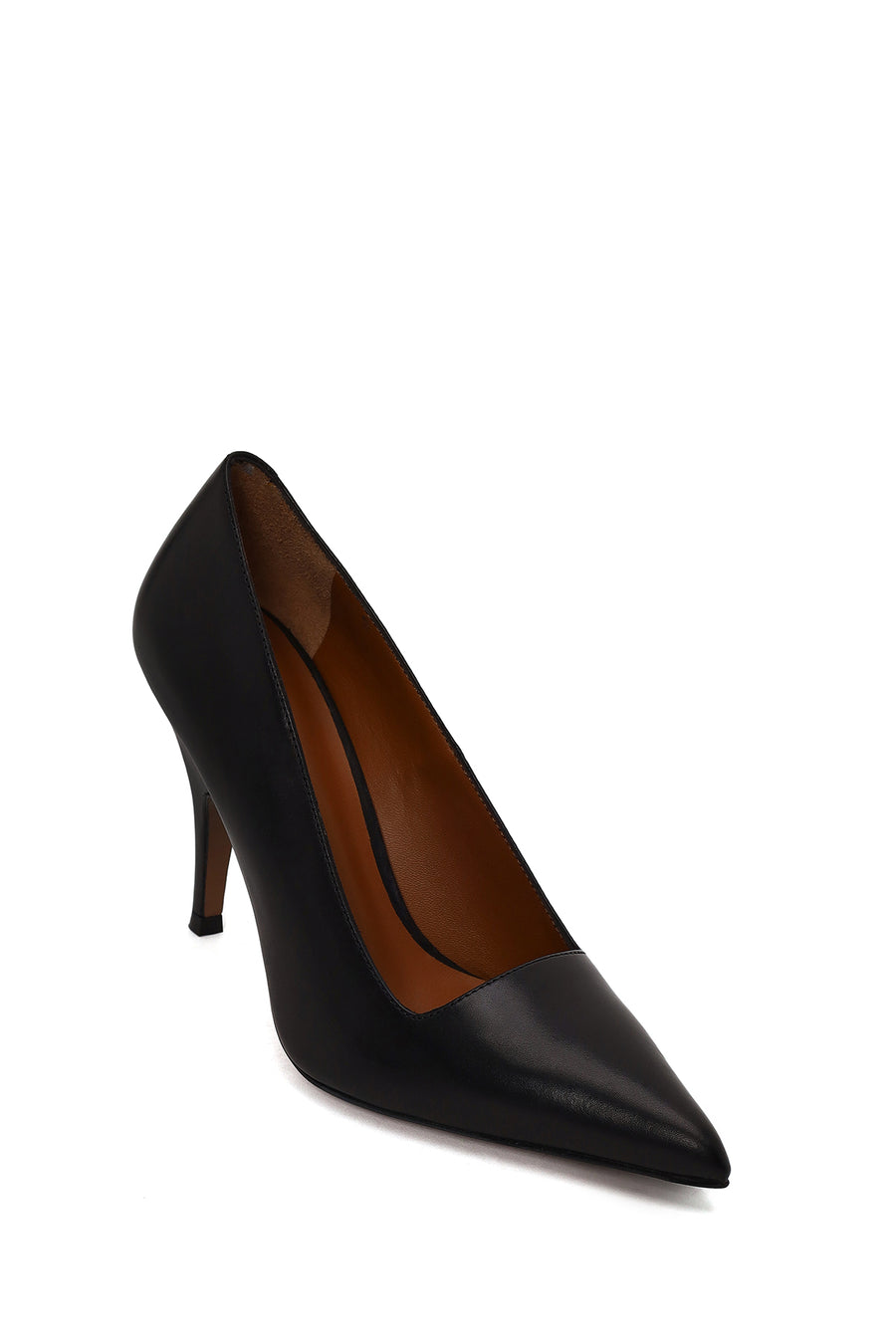 Kadın Siyah İnce Topuklu Deri Stiletto