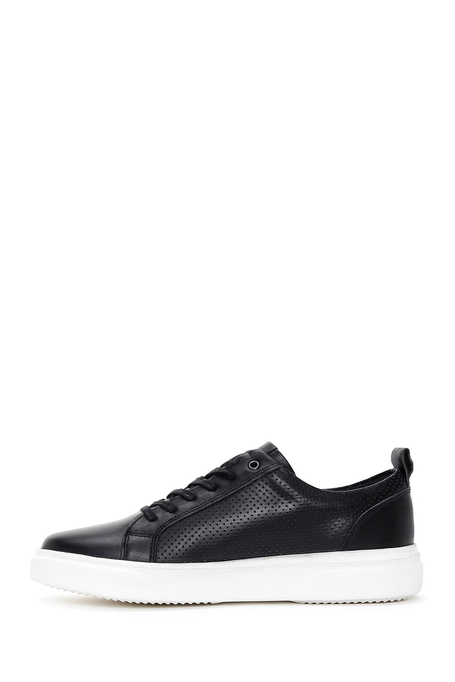 Men's Black Lace-up Leather Sneaker