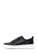 Men's Black Leather Printed Sneaker | Derimod