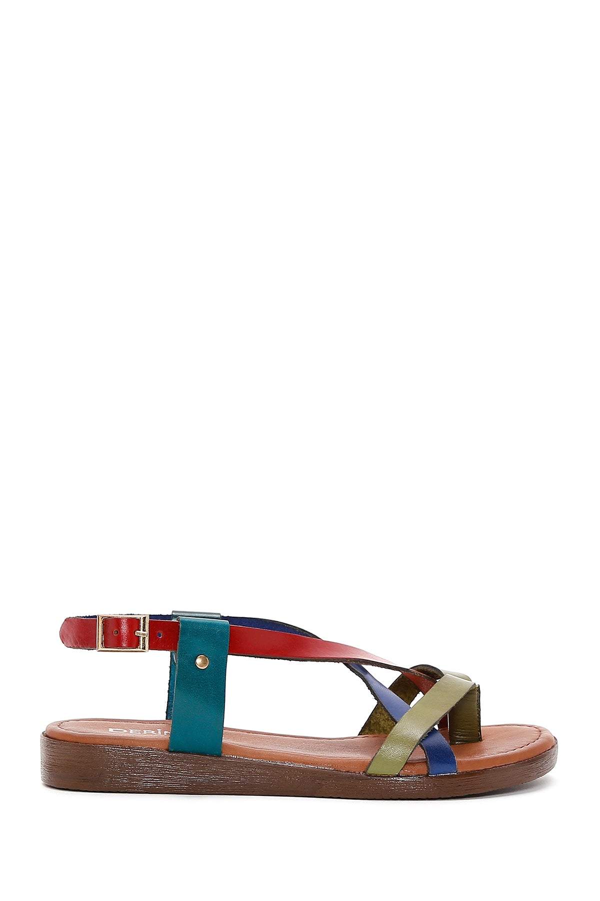 Kadın Çok Renkli Deri Düz Bodrum Sandalet 23SFD330418 | Derimod