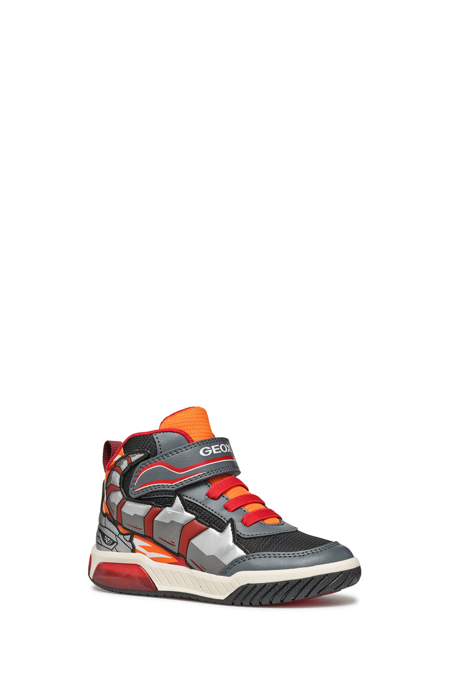 Geox Boy Gray J Cow Boy Banded Ankle Sneakers