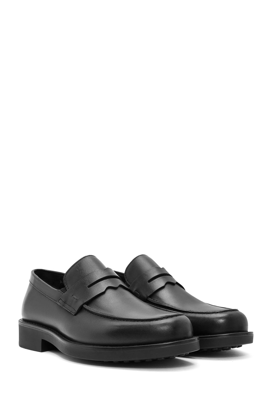 Men's Black Leather Casual Loafer