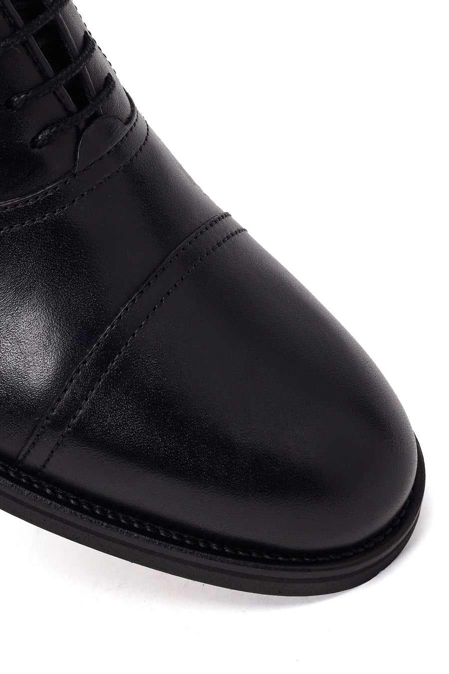 Male Black Lace-up Leather Casual Shoes