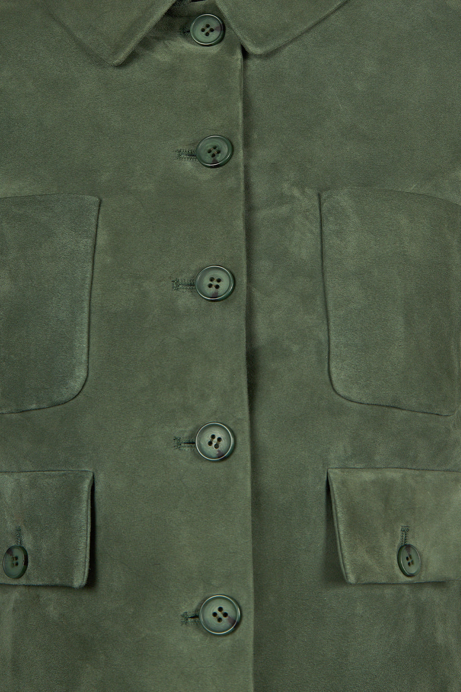 Cassandra Woman Green Slim-Fit Suede Leather Jacket