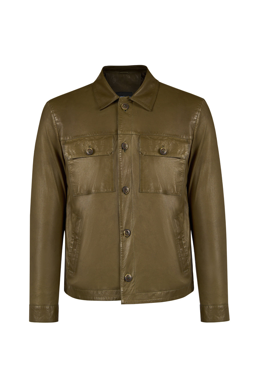 Modric Male Green Leather Jacket