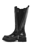 Harley Davidson Women's Black Spiez Zippered Leather Boots | Derimod