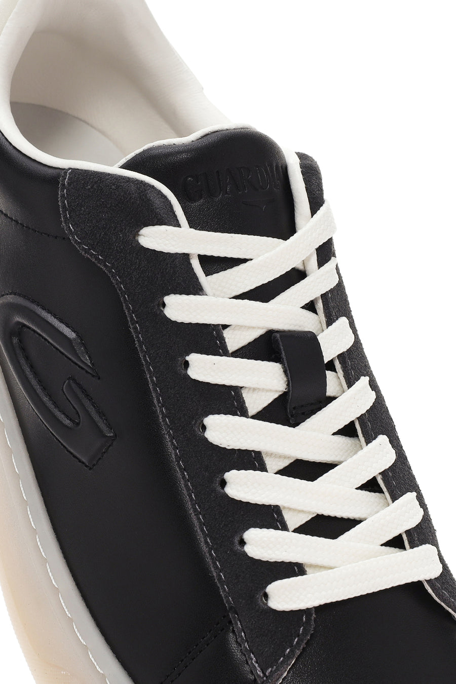 Alberto Guardiani Erkek Siyah New Era Bağcıklı Deri Sneaker