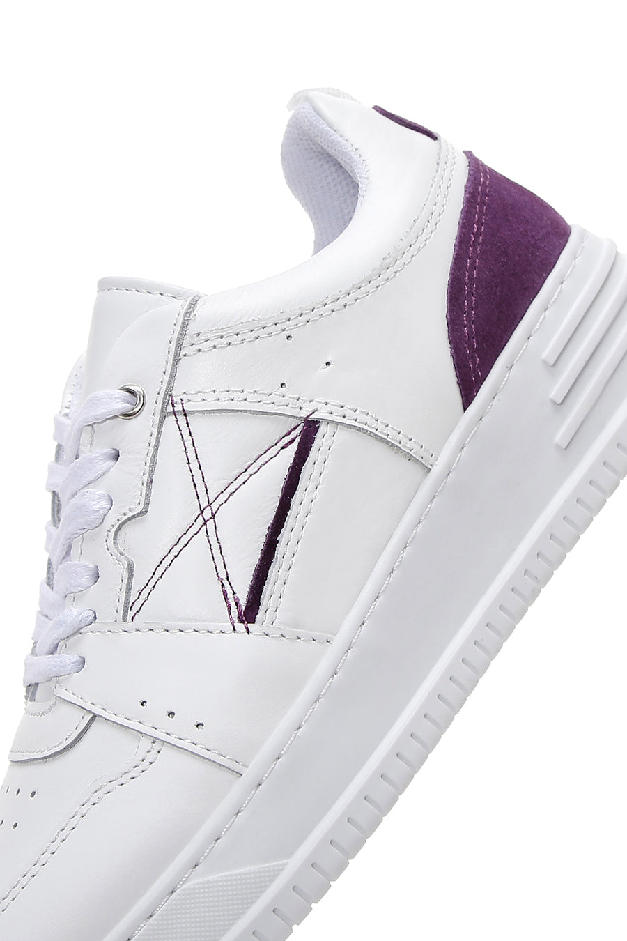 Kadın Beyaz Deri Kalın Tabanlı Sneaker