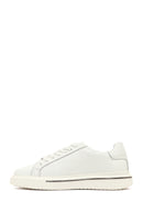 Erkek Beyaz Bağcıklı Kalın Tabanlı Deri Sneaker | Derimod