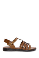 Women's Tan Ankle Strap Leather Bodrum Sandals | Derimod