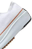 Women's White Thick Soled Fabric Sneaker | Derimod