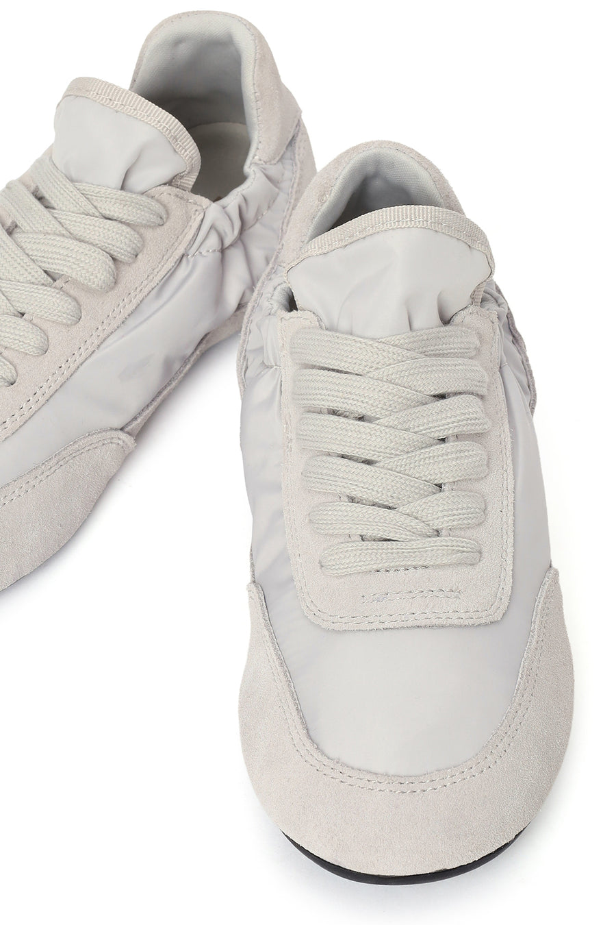 Women's Grey Lace-up Leather Sneaker
