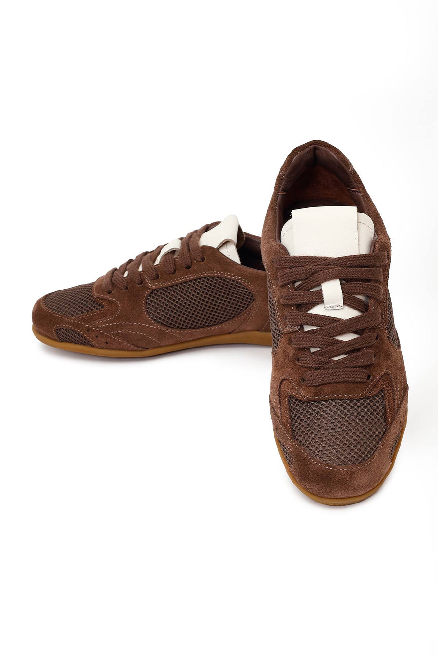 Kadın Kahverengi Bağcıklı Süet Deri Sneaker