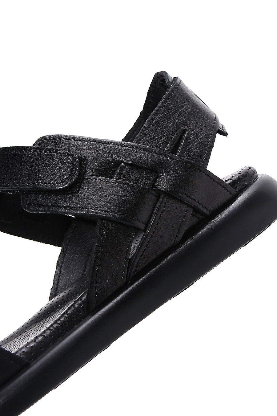 Kadın Siyah Deri Comfort Sandalet
