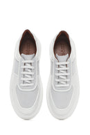 Men's White Lace-up Leather Sneaker | Derimod
