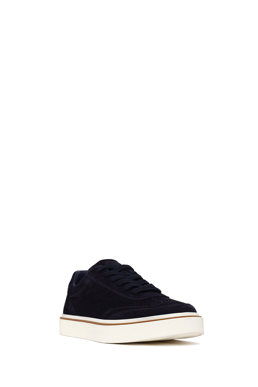 Male Navy Lace-up Suede Leather Sneaker
