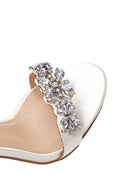 Women's White Stone Heeled Sandals | Derimod