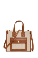 Women's Tan Long Strap Fabric Handbag | Derimod