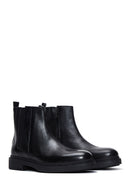 Men's Black Zippered Leather Casual Boots | Derimod