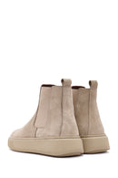 Men's Beige Nubuck Leather Chelsea Boots | Derimod