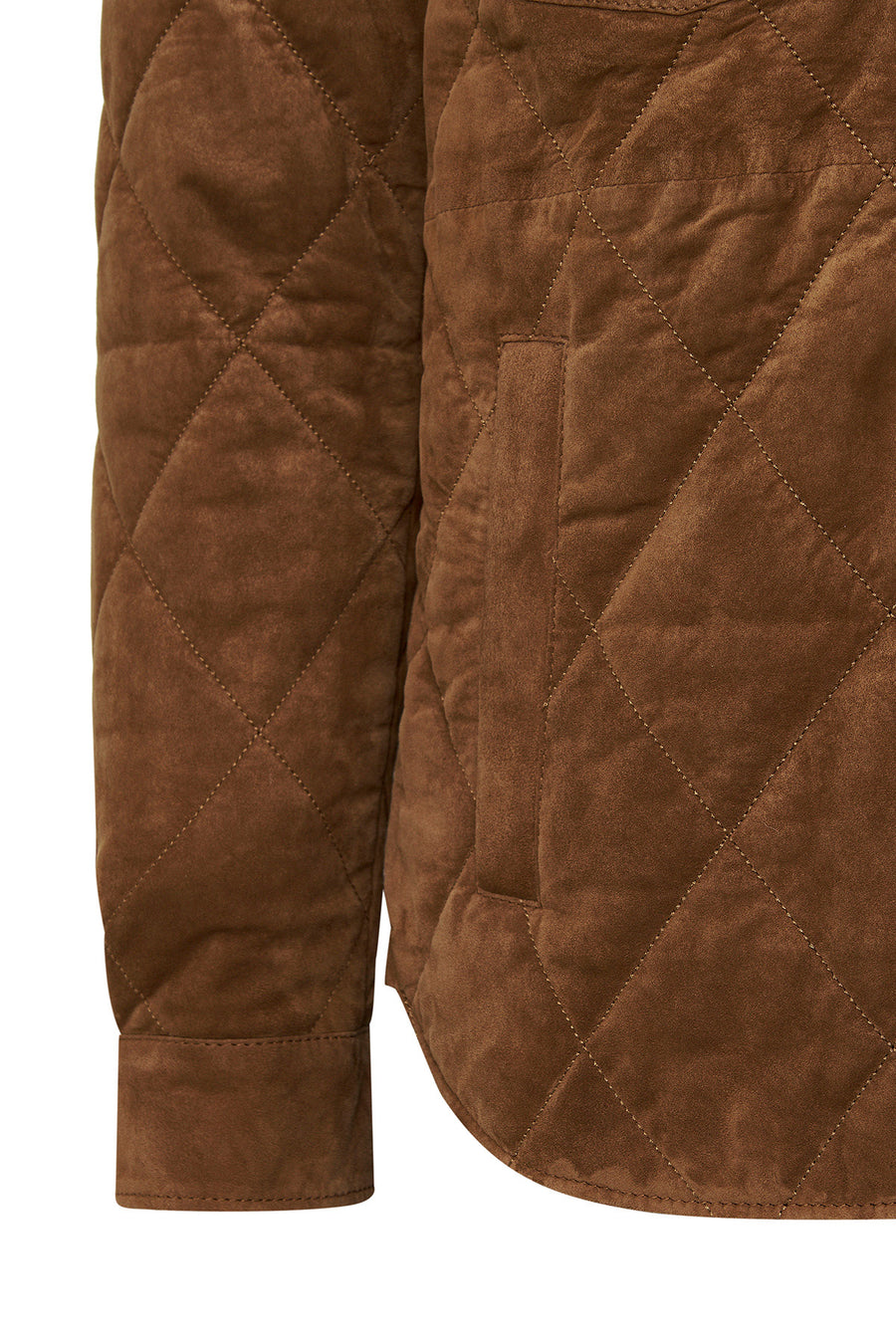 Kante Men's Camel Shirt Collar Suede Leather Coat