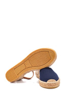 Kadın Lacivert Hasır Taban Espadril Sandalet | Derimod