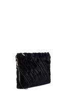 Women's Black Plush Portfolio Bag | Derimod