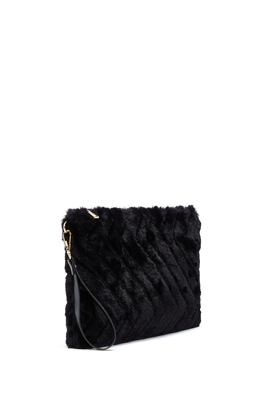 Women's Black Plush Portfolio Bag