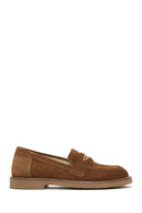 Women's Tan Suede Leather Loafer | Derimod