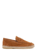 Men's Tan Suede Leather Espadrille | Derimod