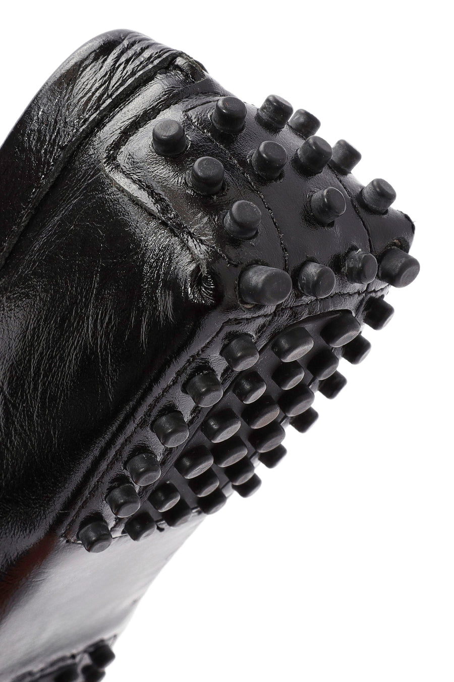 Woman Black Buckle-Detail Leather Loafer