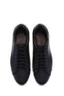 Men's Black Leather Printed Sneaker | Derimod