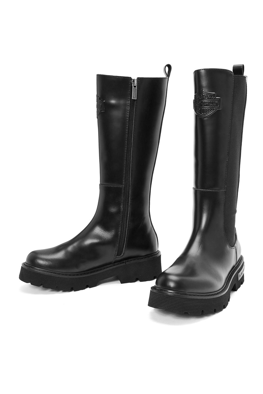 Harley Davidson Women's Black Spiez Zippered Leather Boots