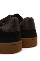 Male Brown Lace-Up Thick-Soled Suede Leather Sneaker | Derimod
