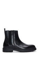 Men's Black Zippered Leather Casual Boots | Derimod