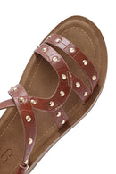 Kadın Taba Kroko Sandalet | Derimod