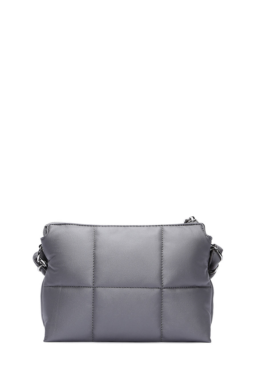Women's Gray Quilted Crossbody Bag
