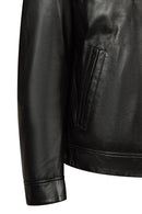 Nomad Male Black Oversize Leather Jacket | Derimod