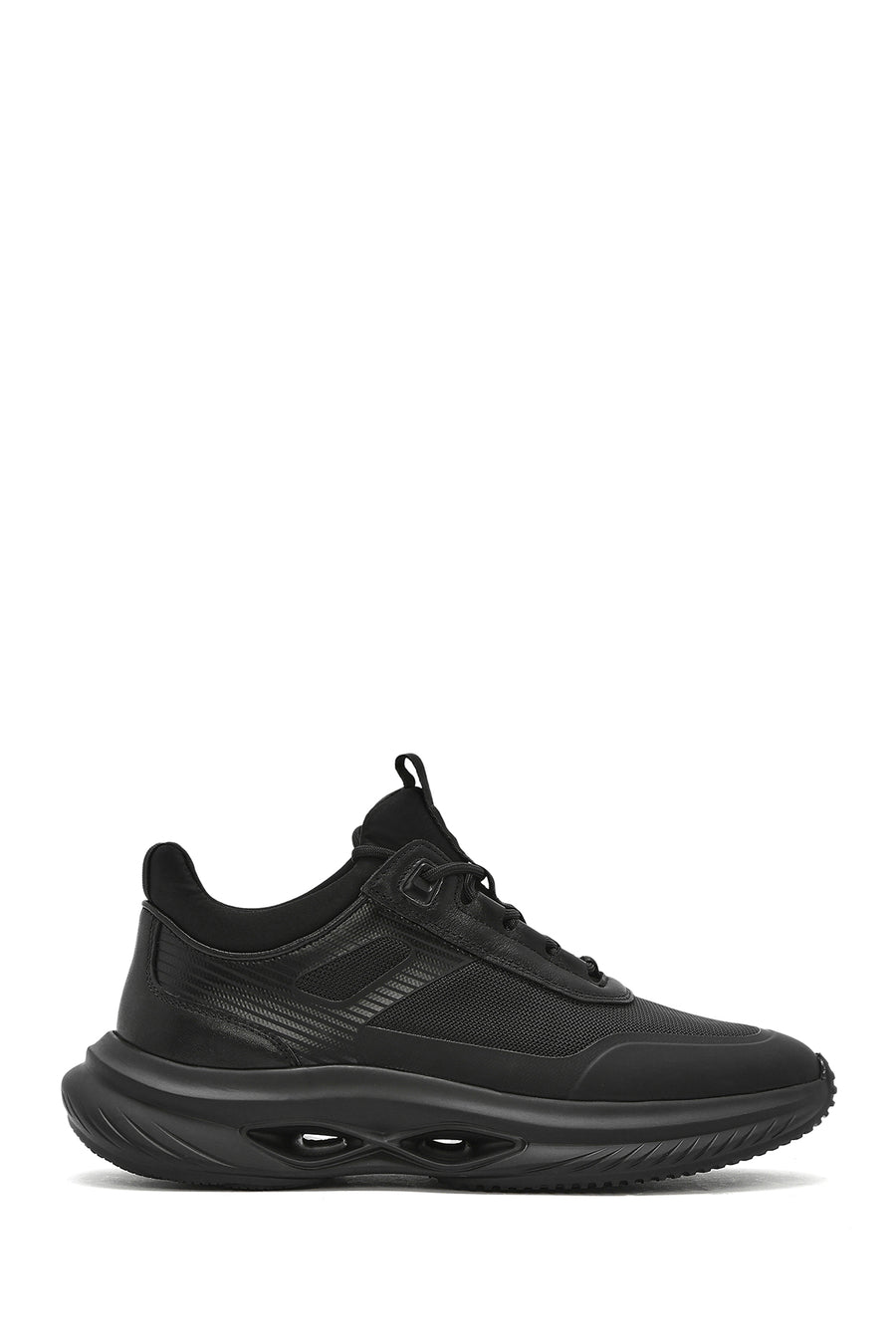 Erkek Siyah Kalın Tabanlı Bağcıklı Kumaş Sneaker 25SFD695414 | Derimod