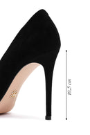 Women's Black Thin Heel Suede Leather Stiletto | Derimod