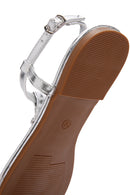 Women's Silver Stone Flip-Flop Sandals | Derimod