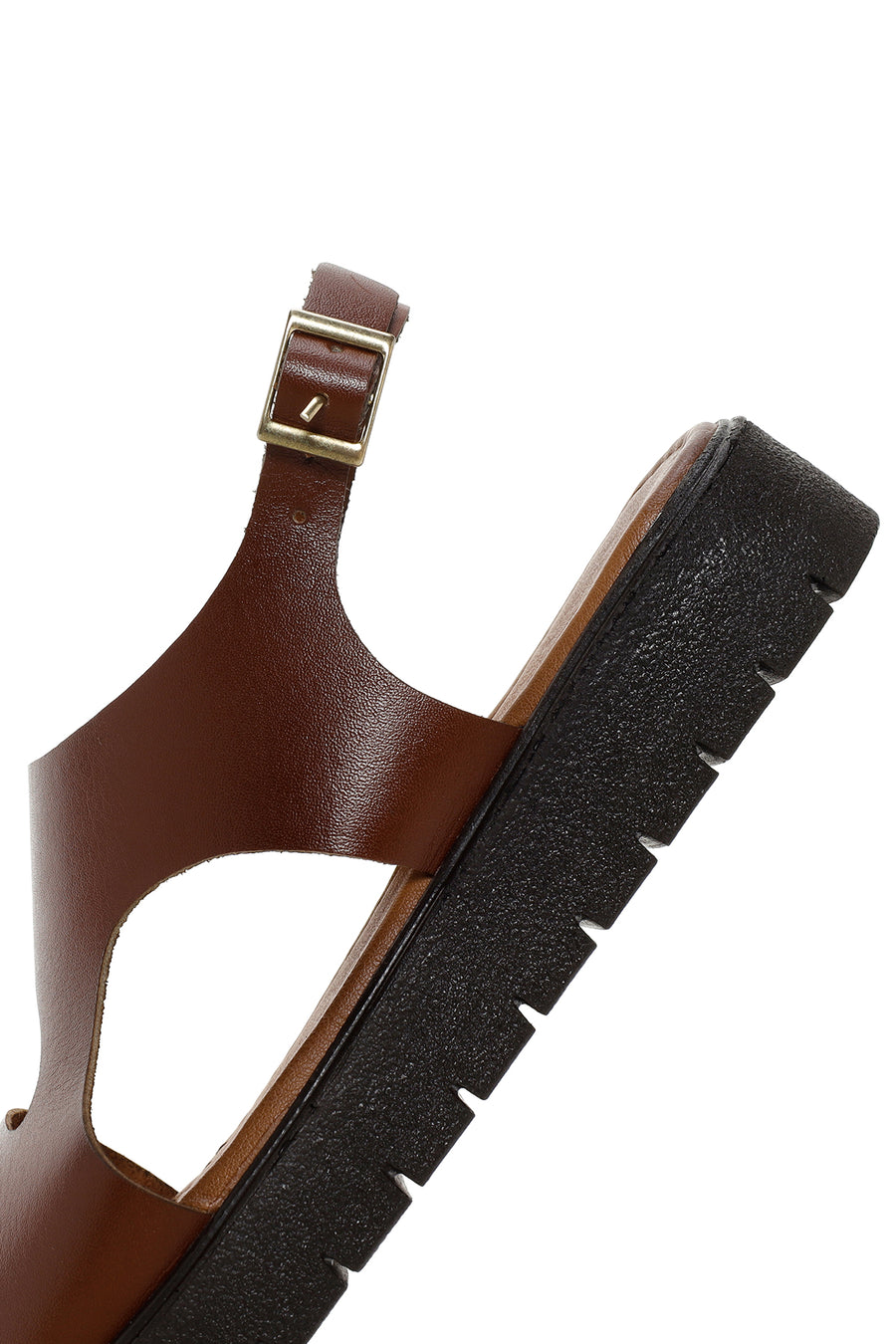 Women's Brown Ankle Strap Leather Sandals