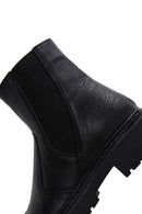 Men's Black Leather Zippered Boots | Derimod