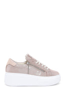 Women's Powder Leather Thick Soled Sneaker | Derimod