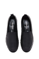 Women's Black Leather Comfort Loafer | Derimod