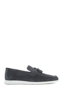Erkek Gri Püsküllü Süet Deri Casual Loafer | Derimod