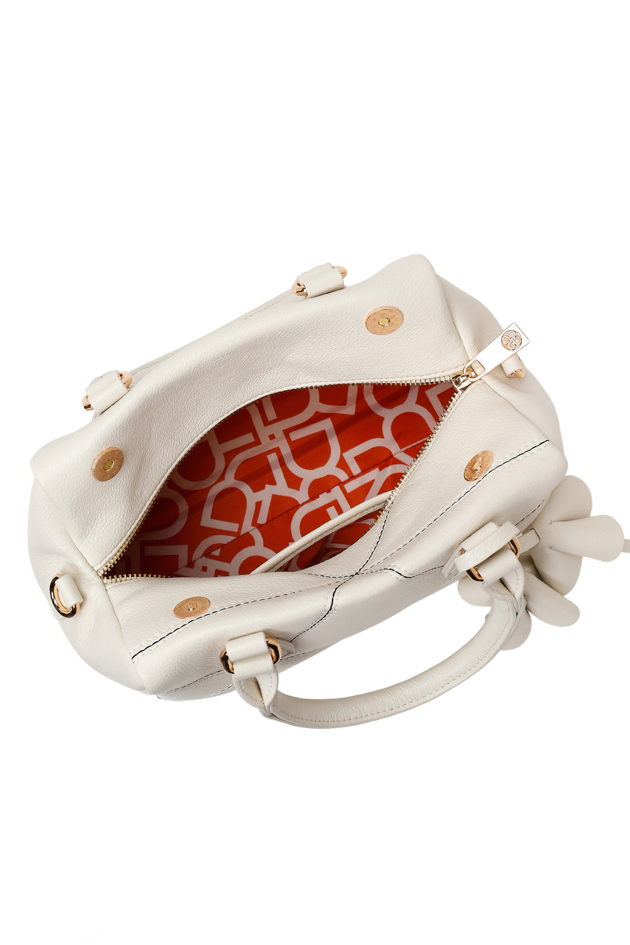 Woman Cream Long Strap Printed Shoulder Bag